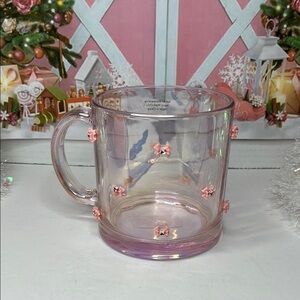 Viral Iridescent Pink Bow Glass Mug